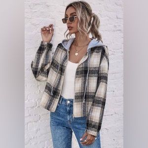 Plaid Hooded Zipup
